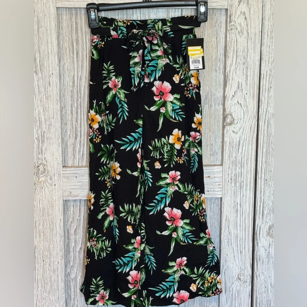 Art Class Vibrant Floral Wide-Leg Pants sz 6/6x NWT